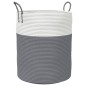 vidaXL Aufbewahrungskorb Grau und Weiß Ø38x46 cm Baumwolle vidaXL Aufbewahrungskorb Grau und Weiß Ø38x46 cm Baumwolle