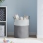 vidaXL Aufbewahrungskorb Grau und Weiß Ø38x46 cm Baumwolle vidaXL Aufbewahrungskorb Grau und Weiß Ø38x46 cm Baumwolle