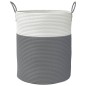 vidaXL Aufbewahrungskorb Grau und Weiß Ø38x46 cm Baumwolle vidaXL Aufbewahrungskorb Grau und Weiß Ø38x46 cm Baumwolle