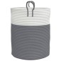 vidaXL Aufbewahrungskorb Grau und Weiß Ø38x46 cm Baumwolle vidaXL Aufbewahrungskorb Grau und Weiß Ø38x46 cm Baumwolle