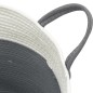 vidaXL Aufbewahrungskorb Grau und Weiß Ø38x46 cm Baumwolle vidaXL Aufbewahrungskorb Grau und Weiß Ø38x46 cm Baumwolle