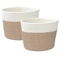 vidaXL Aufbewahrungskörbe 2 Stk. Braun und Weiß Ø24x18 cm Baumwolle vidaXL Aufbewahrungskörbe 2 Stk. Braun und Weiß Ø24x18 cm Baumwolle