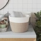 vidaXL Aufbewahrungskörbe 2 Stk. Braun und Weiß Ø24x18 cm Baumwolle vidaXL Aufbewahrungskörbe 2 Stk. Braun und Weiß Ø24x18 cm Baumwolle