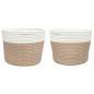 vidaXL Aufbewahrungskörbe 2 Stk. Braun und Weiß Ø24x18 cm Baumwolle vidaXL Aufbewahrungskörbe 2 Stk. Braun und Weiß Ø24x18 cm Baumwolle