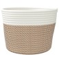 vidaXL Aufbewahrungskörbe 2 Stk. Braun und Weiß Ø24x18 cm Baumwolle vidaXL Aufbewahrungskörbe 2 Stk. Braun und Weiß Ø24x18 cm Baumwolle