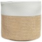 vidaXL Aufbewahrungskorb Braun und Weiß Ø40x35 cm Baumwolle vidaXL Aufbewahrungskorb Braun und Weiß Ø40x35 cm Baumwolle