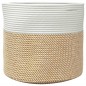 vidaXL Aufbewahrungskorb Braun und Weiß Ø40x35 cm Baumwolle vidaXL Aufbewahrungskorb Braun und Weiß Ø40x35 cm Baumwolle