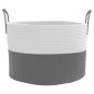 vidaXL Aufbewahrungskorb Grau und Weiß Ø51x33 cm Baumwolle vidaXL Aufbewahrungskorb Grau und Weiß Ø51x33 cm Baumwolle