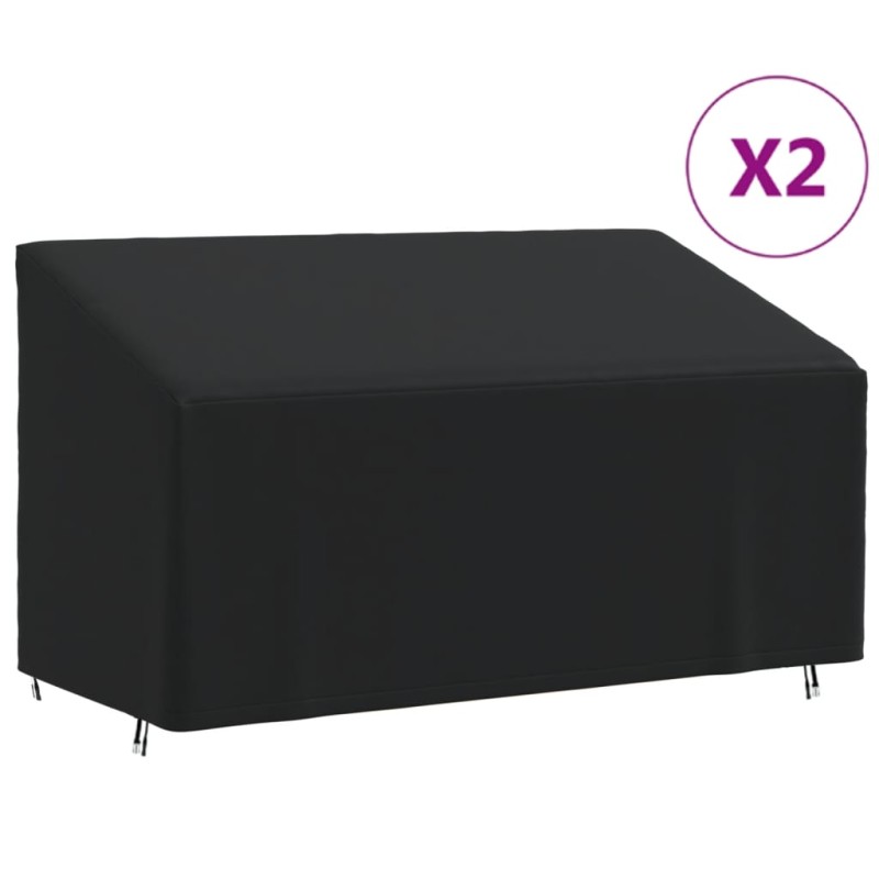 vidaXL Abdeckungen für 3-Sitzer-Bank 2 Stk. 175x85x68/94cm 420D Oxford vidaXL Abdeckungen für 3-Sitzer-Bank 2 Stk. 175x85x68/94cm 420D Oxford