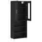 Highboard Schwarz 69,5x34x180 cm Holzwerkstoff Highboard Schwarz 69,5x34x180 cm Holzwerkstoff