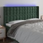 vidaXL LED Kopfteil Dunkelgrün 163x16x118/128 cm Samt vidaXL LED Kopfteil Dunkelgrün 163x16x118/128 cm Samt