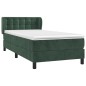 vidaXL Boxspringbett mit Matratze Dunkelgrün 100x200 cm Samt vidaXL Boxspringbett mit Matratze Dunkelgrün 100x200 cm Samt