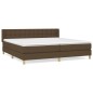 vidaXL Boxspringbett mit Matratze Dunkelbraun 160x200 cm Stoff vidaXL Boxspringbett mit Matratze Dunkelbraun 160x200 cm Stoff