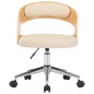 Drehbare Esszimmerstühle 2 Stk. Creme Bugholz und Kunstleder Drehbare Esszimmerstühle 2 Stk. Creme Bugholz und Kunstleder