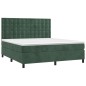 vidaXL Boxspringbett mit Matratze & LED Dunkelgrün 160x200 cm Samt vidaXL Boxspringbett mit Matratze & LED Dunkelgrün 160x200 cm Samt