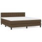 vidaXL Boxspringbett mit Matratze Dunkelbraun 160x200 cm Stoff vidaXL Boxspringbett mit Matratze Dunkelbraun 160x200 cm Stoff