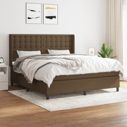 vidaXL Boxspringbett mit Matratze Dunkelbraun 160x200 cm Stoff
