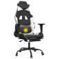 vidaXL Gaming-Stuhl mit Massage & Fußstütze Schwarz & Weiß Kunstleder vidaXL Gaming-Stuhl mit Massage & Fußstütze Schwarz & Weiß Kunstleder
