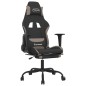 vidaXL Gaming-Stuhl mit Massage & Fußstütze Schwarz und Taupe Stoff
