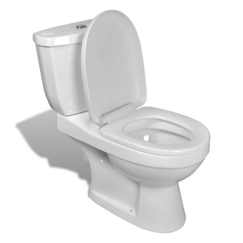 Toilette mit Spülkasten Weiß Toilette mit Spülkasten Weiß