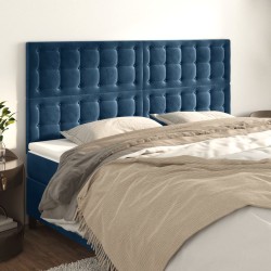 vidaXL Kopfteile 4 Stk. Dunkelblau 80x5x78/88 cm Samt