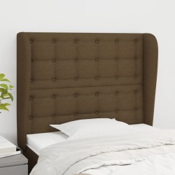 vidaXL Kopfteil mit Ohren Dunkelbraun 83x23x118/128 cm Stoff