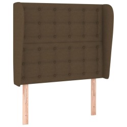 vidaXL Kopfteil mit Ohren Dunkelbraun 83x23x118/128 cm Stoff