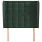 vidaXL Kopfteil mit Ohren Dunkelgrün 83x23x118/128 cm Samt