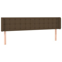 vidaXL Kopfteil mit Ohren Dunkelbraun 163x16x78/88 cm Stoff