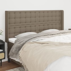 vidaXL Kopfteil mit Ohren Taupe 163x16x118/128 cm Stoff