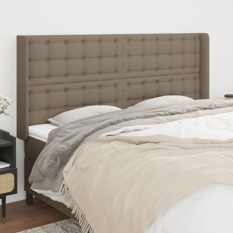 vidaXL Kopfteil mit Ohren Taupe 163x16x118/128 cm Stoff vidaXL Kopfteil mit Ohren Taupe 163x16x118/128 cm Stoff