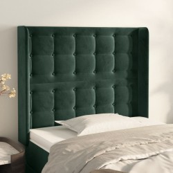 vidaXL Kopfteil mit Ohren Dunkelgrün 83x16x118/128 cm Samt 