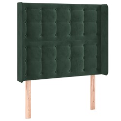 vidaXL Kopfteil mit Ohren Dunkelgrün 83x16x118/128 cm Samt 