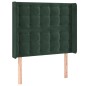 vidaXL Kopfteil mit Ohren Dunkelgrün 83x16x118/128 cm Samt vidaXL Kopfteil mit Ohren Dunkelgrün 83x16x118/128 cm Samt