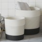 vidaXL Aufbewahrungskörbe 2 Stk. Weiß und Schwarz Baumwolle vidaXL Aufbewahrungskörbe 2 Stk. Weiß und Schwarz Baumwolle