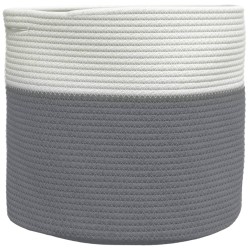 vidaXL Aufbewahrungskorb Grau und Weiß Ø40x35 cm Baumwolle