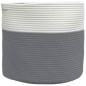 vidaXL Aufbewahrungskorb Grau und Weiß Ø40x35 cm Baumwolle vidaXL Aufbewahrungskorb Grau und Weiß Ø40x35 cm Baumwolle