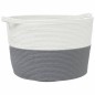 vidaXL Wäschekorb Grau und Weiß Ø60x36 cm Baumwolle vidaXL Wäschekorb Grau und Weiß Ø60x36 cm Baumwolle