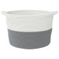 vidaXL Wäschekorb Grau und Weiß Ø60x36 cm Baumwolle vidaXL Wäschekorb Grau und Weiß Ø60x36 cm Baumwolle