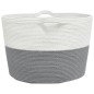 vidaXL Wäschekorb Grau und Weiß Ø60x36 cm Baumwolle vidaXL Wäschekorb Grau und Weiß Ø60x36 cm Baumwolle