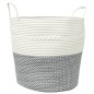 vidaXL Aufbewahrungskorb Grau und Weiß Ø43x38 cm Baumwolle vidaXL Aufbewahrungskorb Grau und Weiß Ø43x38 cm Baumwolle