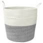 vidaXL Aufbewahrungskorb Grau und Weiß Ø43x38 cm Baumwolle vidaXL Aufbewahrungskorb Grau und Weiß Ø43x38 cm Baumwolle