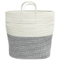 vidaXL Aufbewahrungskorb Grau und Weiß Ø43x38 cm Baumwolle vidaXL Aufbewahrungskorb Grau und Weiß Ø43x38 cm Baumwolle