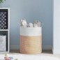 vidaXL Aufbewahrungskorb Braun und Weiß Ø38x46 cm Baumwolle vidaXL Aufbewahrungskorb Braun und Weiß Ø38x46 cm Baumwolle