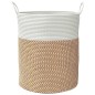 vidaXL Aufbewahrungskorb Braun und Weiß Ø38x46 cm Baumwolle vidaXL Aufbewahrungskorb Braun und Weiß Ø38x46 cm Baumwolle