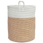 vidaXL Aufbewahrungskorb Braun und Weiß Ø38x46 cm Baumwolle vidaXL Aufbewahrungskorb Braun und Weiß Ø38x46 cm Baumwolle