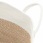 vidaXL Aufbewahrungskorb Braun und Weiß Ø38x46 cm Baumwolle vidaXL Aufbewahrungskorb Braun und Weiß Ø38x46 cm Baumwolle