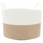 vidaXL Aufbewahrungskorb Braun und Weiß Ø51x33 cm Baumwolle vidaXL Aufbewahrungskorb Braun und Weiß Ø51x33 cm Baumwolle