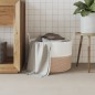 vidaXL Aufbewahrungskorb Braun und Weiß Ø51x33 cm Baumwolle vidaXL Aufbewahrungskorb Braun und Weiß Ø51x33 cm Baumwolle