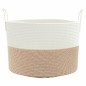 vidaXL Aufbewahrungskorb Braun und Weiß Ø51x33 cm Baumwolle vidaXL Aufbewahrungskorb Braun und Weiß Ø51x33 cm Baumwolle